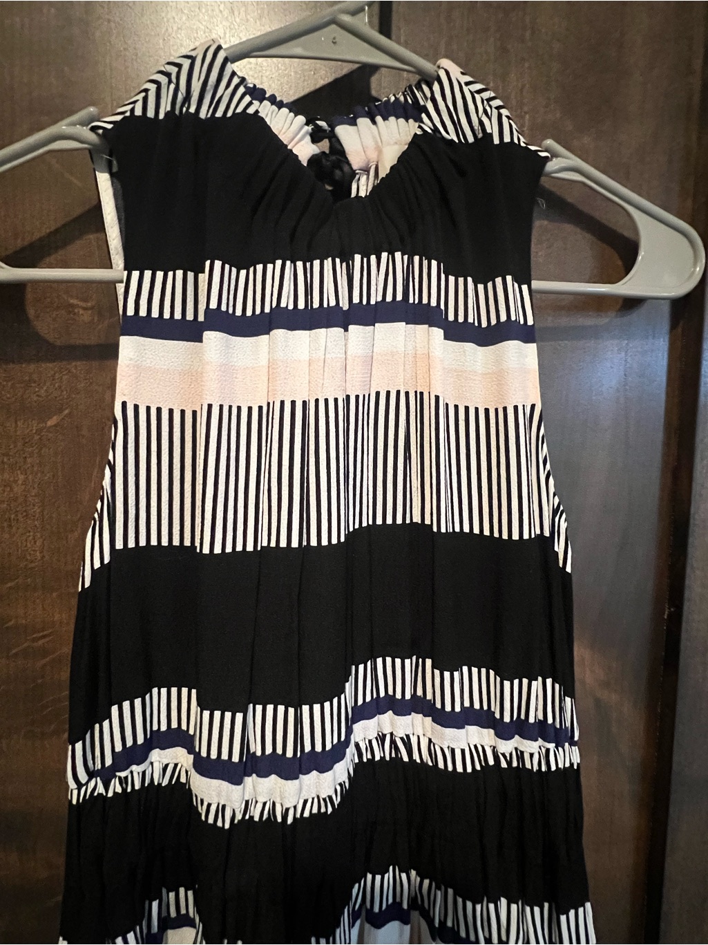 Kate Spade Striped Halter Top In Black, White & Navy